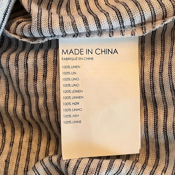 NWOT Club Monaco 100% Linen Knit Long Sleeve Tee Striped - Picture 4 of 11